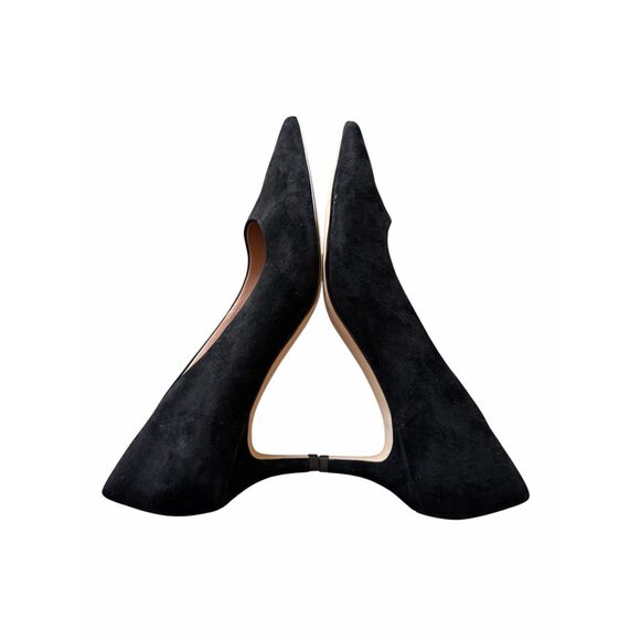 Nordstrom Rack Pumps Size 9 Black Leather Pointed Toe Cushioned - Picture 5 of 7